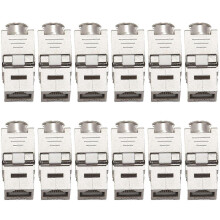 12 Stück RJ45 Cat7 Cat6A geschirmte Zinklegierungsmodul-Netzwerkbuchsen-Anschlussadapter 10GB Netzwerk js