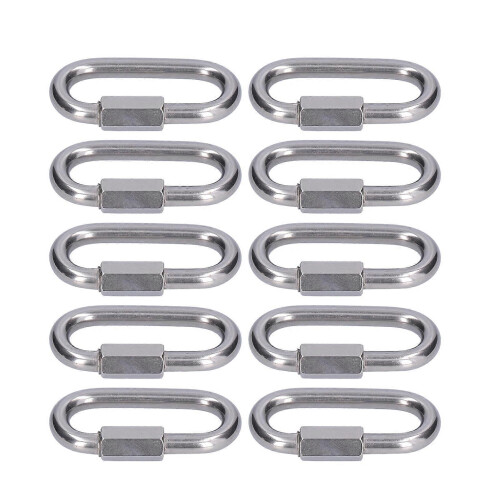 10Pcs Quick Link Connector Strong Durable Easy Install Small Size Chain ConnectorM4 1