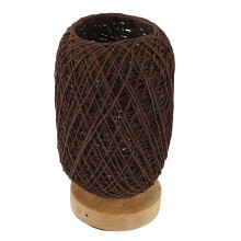 Table Lamp Rattan Wood Stepless Dimmable Warm Light Vintage LED Touch Control Beside Lamp for Bedroom Living Room