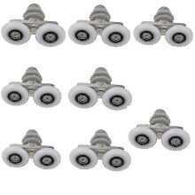 Shower Door Wheels, 8pcs Double Twin Top /m Shower Door Rollers / Runners / Pulleys / Wheels Bathroom Replacement Parts
