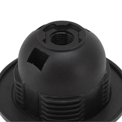 10Pcs E27 Light Base Socket Copper Core High Temperature Resistance E27 Light Holder Base with Lamp Sleeve for DIY Black 2