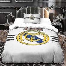 (220x240cm) Real Madrid Ultra Soft Duvet Set, Double Bedding, Printed Microfiber Duvet Set