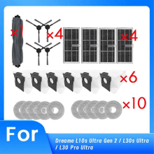 25 Pcs Compatible with Dreame L10s Ultra Gen 2 / L30s Ultra / L30 Pro Ultra Robot Vacuum Main Side Brush Mop Fil