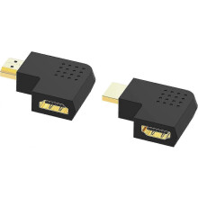 2-Pack 90 Degree HDMI Adapter, Flat Vertical Male to Female Left Right Angled HDMI Connector