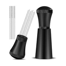 Agitador distribuidor de caf?? de aleaci??n con soporte Acero inoxidable de 0,3 mm de grosor, herramienta para espresso de 7 agujas
