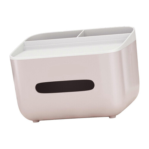 Desktop Tissue Box Remote Control Holder 2 Grids