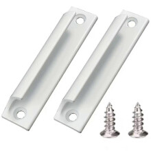 2 Stück Griffe aus Aluminiumlegierung | Schiebetürgriff | Balkontürgriff | Schubladengriff (Weiß)