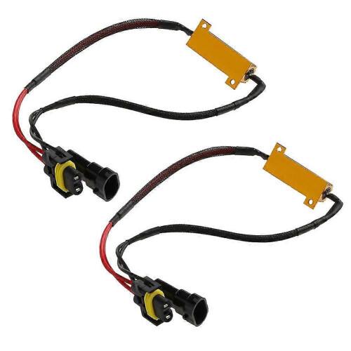 2 x H8 H11 LED Headlight Load Resistor Flicker Decoders Warning Canceler Harness