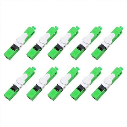 10Pcs FTTH ESC250D SC//UPC Single-Mode Fiber Optic Quick Connector FTTH SM Optic Fast Connector