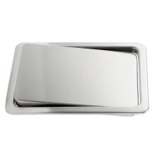 Built-in Flush Mount Kitchen Counter Top Trash Bin with Flap Lid Cover