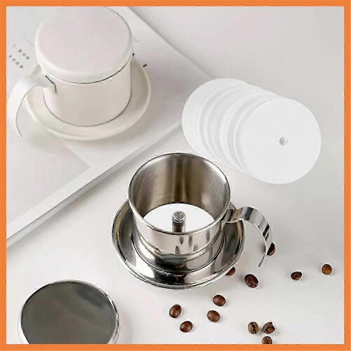 500PCS White Coffee Filter Discs for Percolator - Premium Quality Paper Filters 2