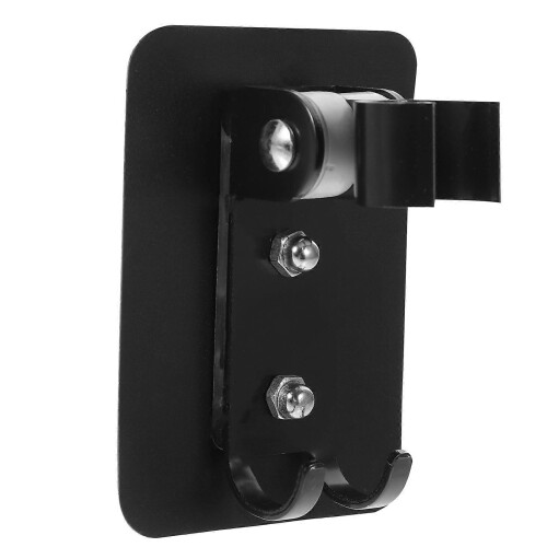 Wall Mounted Adjustable Shower Head Holder Bracket for Handheld Sprayers, Black Clamp Base Rack