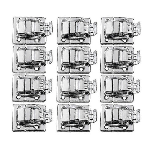 12pcs Silver Fastener Toggle Latches Catch Suitcase Boxes Buckles Trunk Lock 1