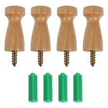 Wooden Wall Hooks Set of 4 C Creative Coat & Backpack Hanger with Elegant Design for Home, Office, School C Ideal for Hats, Clothes Storage