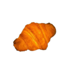 Lámpara de noche LED decorativa con forma de pan y forma de croissant, que funciona con pilas, para vitrinas de panaderías domésticas.