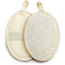 Eco-Friendly Natural Loofah Sponge for Exfoliating Body Scrub (3 Pack Beige) - Biodegradable Shower Luffa for Women & Men