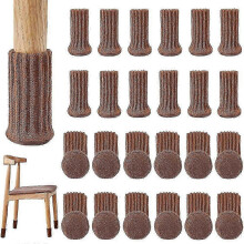 24 rutschfeste Stuhlbeinüberzüge – Elastische, gestrickte Möbelbeinüberzüge für einen Umfang von 7,6 bis 12,7 cm, kratzfester Bodenschutz
