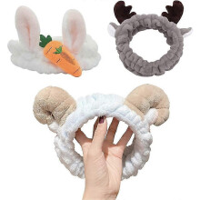 3PCS Spa Headbands for Women, Soft Coral Fleece Hair Bands for Makeup, Face Wash, Bath, Shower & Sports