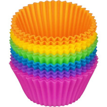 Reusable Silicone Cupcake Liners 6 Pack, Non-Stick Baking Cups for Muffins Pastry Halloween Christmas Party, Easy Clean