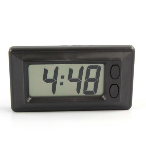 Black LCD Digital Car Dashboard Clock with Calendar & Stopwatch, Easy Setup 1
