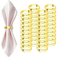 40 Pcs Gold -Stainless Steel ,Metal Napkin Ring for Table Settings Wedding