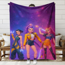 (150x130cm, SNT008) Stylish and trendy girl group pattern blanket, fantasy anime movie bedding, Kpop