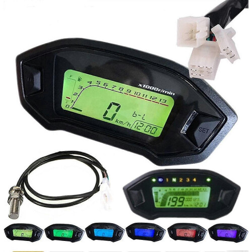 Universal Motorcycle Lcd Digital Speedometer Gps Tachometer Odometer Speedometer1pcs-black 2