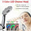Led Light Lcd Display Third Gear Water Flow Self Illumination Temperature Control Shower Head 3