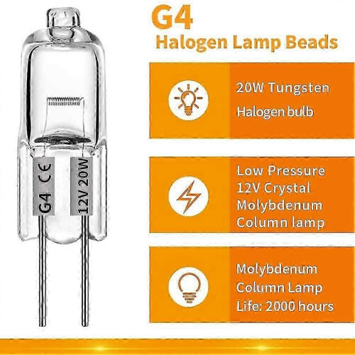 20 Pcs G4 Halogen Bulbs,20W 12V Halogen Light Bulbs 2