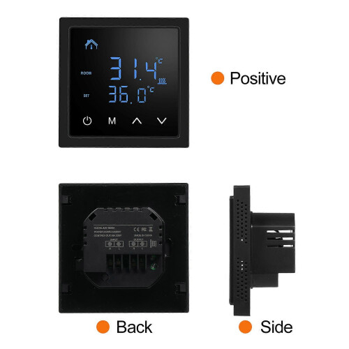 Smart Thermostat 16A Floor Heating Temperature Controller with LED Touch Screen 85-265V Electric Heating Control 2