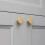 4 Pcs Round Cabinet Knobs, Solid Brass Dresser Knobs Brushed Gold Cabinet Knobs For Kitchen Drawers (1.1x0.79) 5