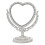 Makeup Mirror Heart Shaped Rotatable Double Sided Desktop Cosmetic Vanity Mirror(1pc, White) 2