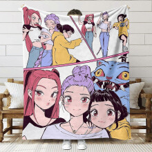 (150x130cm, SNT001) Stylish and trendy girl group pattern blanket, fantasy anime movie bedding, Kpop