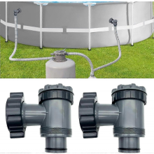 Inlet/Outlet Valve for Compatible with Coleman, Intex, Bestway, Above Ground Pool Filter Pump, Pool Pump Replacement Parts, for 1-1/2 Inch H