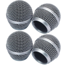 4PCS Silver Microphone Grill Replacement with Builtin Foam Windscreen for SM58 and Beta 58A