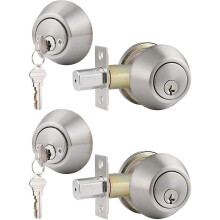 2025 Latest Model  2 Keyed Alike Double Cylinr adbolts Door Locks, Satin Nickel,Keyd Both Sis,Combo