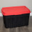 Samuel Alexander 140L Black and Red Tuff Stackable Storage Box with Lid and Carry Handles 1