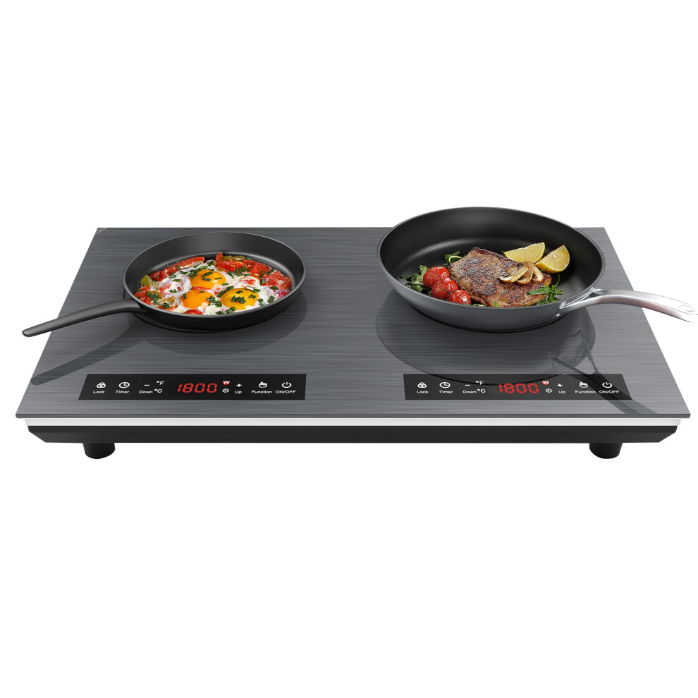 Vbgk 3600W Double Induction Hob, Induction Cooker With Touch Controls