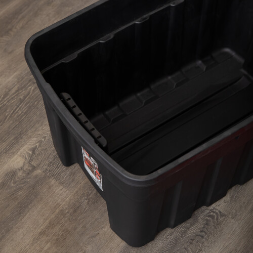 Samuel Alexander 140L Black and Red Tuff Stackable Storage Box with Lid and Carry Handles 2