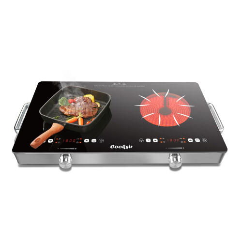 Cooksir Two Electric Hob Portable, Double Ceramic Hob
