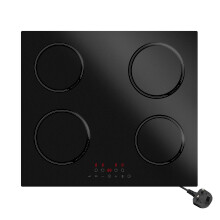 13A Plug in Induction Hob 2800W 4 Zone ILVA Glass Boost Pause ChildLock