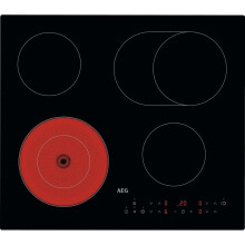 AEG 3000 Series Radiant Hob, Ceramic Hob, HRX64360C, 4 Cooking Zones, 60cm, Touch Control, Gas on Glass, Residual Heat Indicators, Built-in Hob, Blac