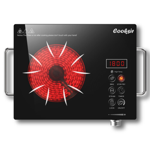 Cooksir Single Ceramic Hob Portable with BS Plug,