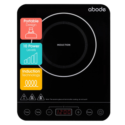 Abode Single Induction Hob Portable Digital Touch Control