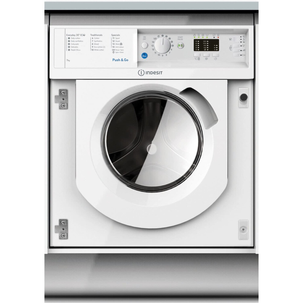 Indesit Integrated Biwmil71252ukn 7Kg 1200Rpm Washing Machine - White
