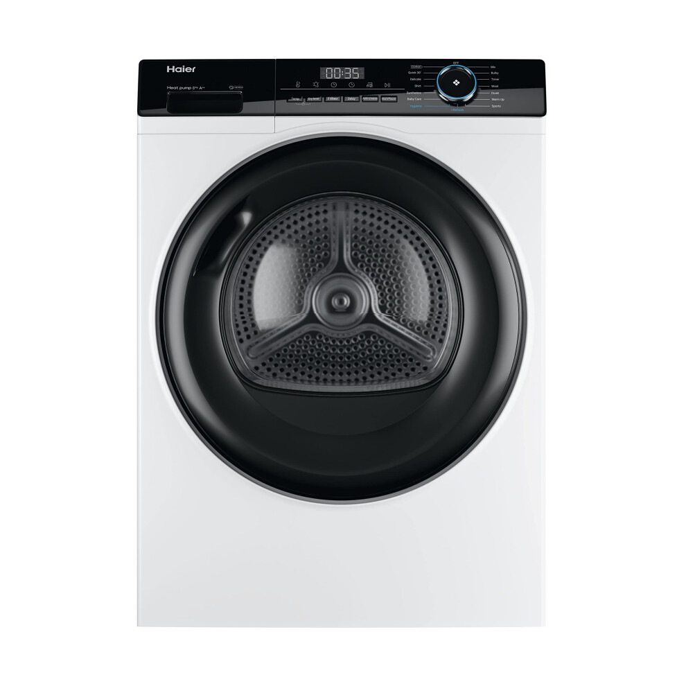 Haier Hd80-A2939 Freestanding Heat Pump Tumble Dryer, 8Kg