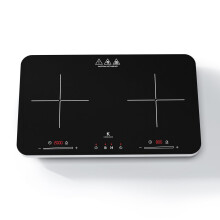 COOKNANO Induction Hob 2 Plates, Double Induction cooktop Independent Control 2800 W, 20 Power and Temperature Settings, 6-Hour Timer, Portable Induc