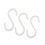 3 Pcs White Plastic S Shaped Hanging Hooks Scarf Apparel Hangers 2