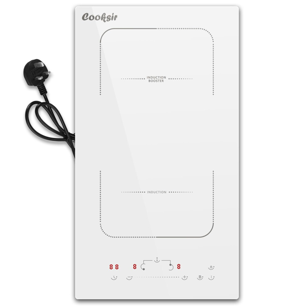 Cooksir White Induction Hob 2 Ring 30Cm Hob Plug In 13Amp, 2800W, 2 Z