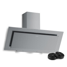 Klarstein Athena Angled Cooker Hood 90cm - 254 m³/h Airflow, A+++ Energy, LED Lighting, 3 Speeds, Quiet, Recirculating & Exhaust, Dishwasher-Safe Fil